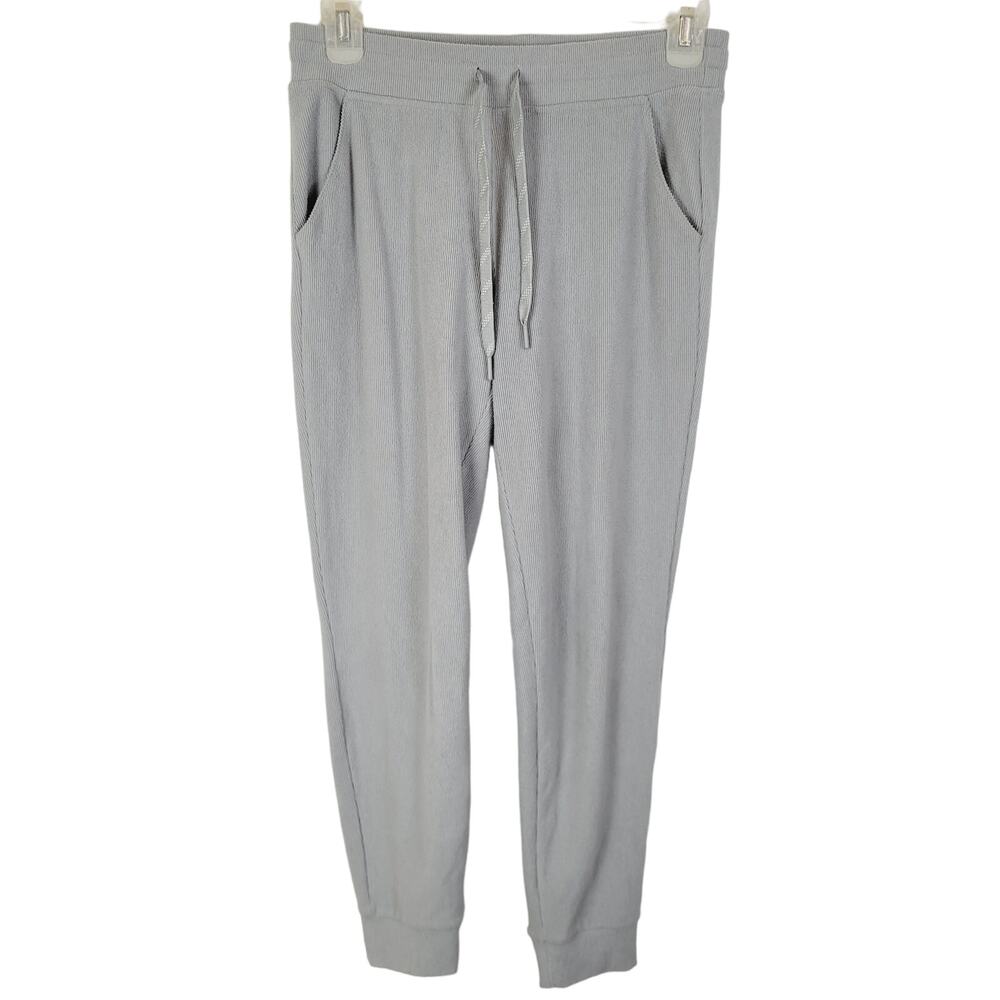 Marc New York womens grey ribbed soft joggers Size Medium Athleisure Active
